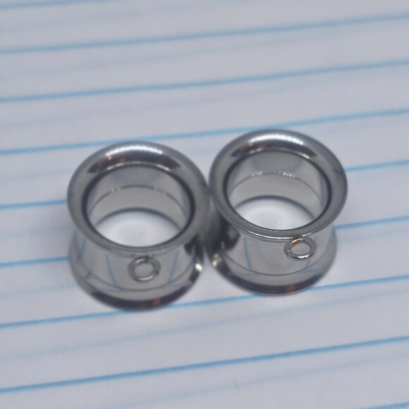 1/2 Silver Stainless Add a Charm Screw Tunnels Plugs Gauges B3677 - Picture 3 of 5